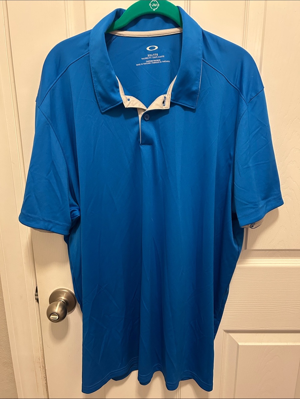Oakley Men's Bright Blue Performance Polo with Contrast Placket